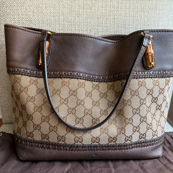 Gucci Canvas Tote with Bamboo Accents - Picture 2 of 7